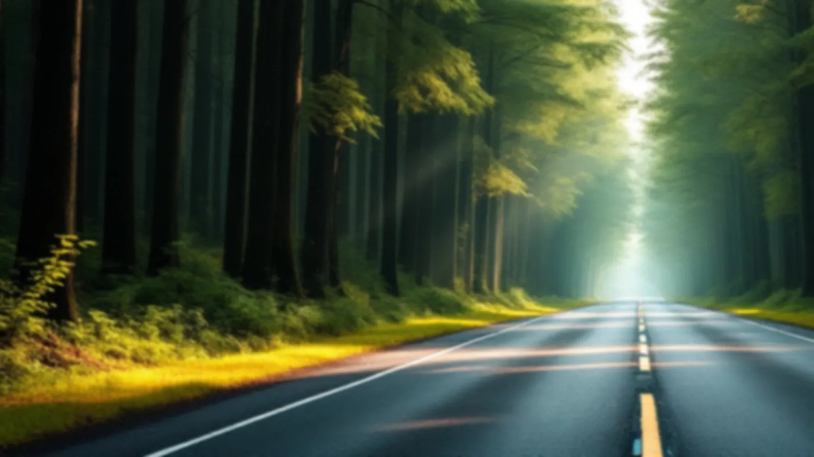 An empty forest road under an arch of tall green trees in soft morning light, the CoupeFunds view of fast cash loans online, $100 – $5,000